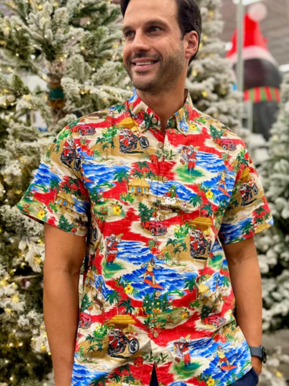 Yuime David’s Wear Santa’s Wild Ride” Hawaiian Shirt XL